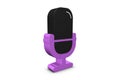 Standing Microphone - Black And Pink 3D Illustration - Isolated On White Blackground Royalty Free Stock Photo