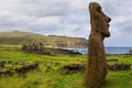 Moais Monument at Ahu Tongariki Archeological Site on Easter Island or Rapa Nui, Chile Royalty Free Stock Photo