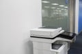 Multifunction printer in office for printing, copying, scanning documents Royalty Free Stock Photo