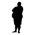 Standing obese man silhouette Royalty Free Stock Photo