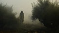 Standing In The Olive Fog A Dramatic And Somber Religious Portrait