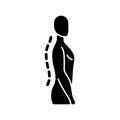 Standing posture correction black glyph icon