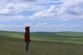 Standing in prairies