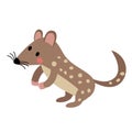 Standing Quoll animal cartoon character vector illustration Royalty Free Stock Photo