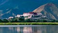 The Potala Palace, the holy place of Tibetan Buddhism by lake