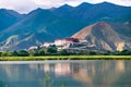 The Potala Palace, the holy place of Tibetan Buddhism by lake