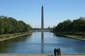 Standing at the reflecting pool