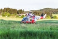 Standing rescue helicopter Royalty Free Stock Photo