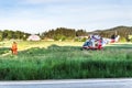Standing rescue helicopter Royalty Free Stock Photo