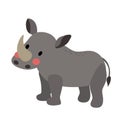 Standing Rhinoceros animal cartoon character vector illustration