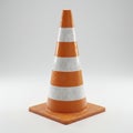 Standing Road Safety Cone Orange and White Striped Object Royalty Free Stock Photo