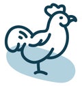 Standing rooster, icon