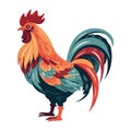 Standing rooster symbolizes rural animal