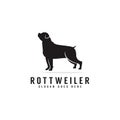 Standing rottweiler dog silhouette logo design, animal dog logo inspiration vector template icon Royalty Free Stock Photo