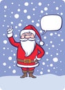 Standing santa claus exclaiming with speech bubble