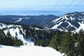 Standing ski lift after the end of ski season