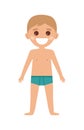 Standing smiling little boy in flat style Royalty Free Stock Photo