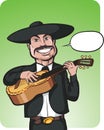 Standing smiling singing mariachi with speech balloon