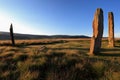 Standing Stones at dawn in the Isle of Arran, Scotland, UK Royalty Free Stock Photo