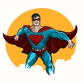 Standing Superhero Illustration Royalty Free Stock Photo