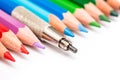 Standing Up From Coloring Pencils Crowd Concept Royalty Free Stock Photo