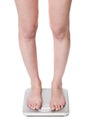 Standing on a weightscale Royalty Free Stock Photo