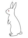 Standing white rabbit. View from the side Royalty Free Stock Photo