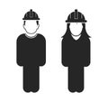 Standing Worker Couple Icon. Royalty Free Stock Photo