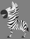 Standing zebra side view