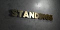 Standings - Gold text on black background - 3D rendered royalty free stock picture Royalty Free Stock Photo