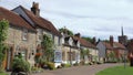 Traditional English village scene with attractive old houses. Hertfordshire. UK