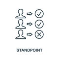 Standpoint outline icon. Thin line concept element from business management icons collection. Creative Standpoint icon for mobile