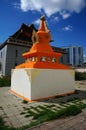 Mongolia Ulaanbaatar Buddhist monastery Gandan stupa.