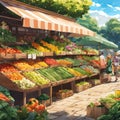 Stands at a farmer\'s market