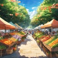 Stands at a Farmers\' market