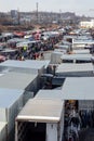 Stands at the flea market U Elektry in Vysocany in Prague