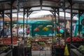 Stands and stalls sellings flowers, plants, fruits and vegetables on Kalenic pijaca green market, Royalty Free Stock Photo