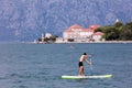 Standup paddle boarding in the Bay of Kotor