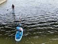 Standup Paddleboarding on the river Thames in London England
