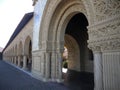 Stanford University: arcade of arches with carved stone details