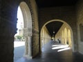 Stanford University: arcade of sunlit arches