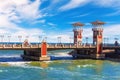Stanley Bridge in Alexandria, beautiful view from the sea harbour, Egypt Royalty Free Stock Photo