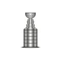 Stanley cup isolated on white background realistic 3d vector model object, NHL hockey trophy