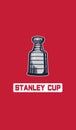 Stanley cup vector illustration of hockey trophy. Royalty Free Stock Photo