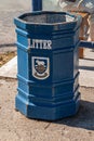 Public garbage can in Stanley, Falklands, UK