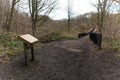 Information board at Causey Arch besire the path trail that leads over the top of the bridge Royalty Free Stock Photo