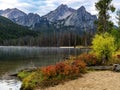 Stanley Lake and McGowan peak in autumn