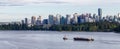 Stanley Park and Downtown City. Vancouver, British Columbia, Canada