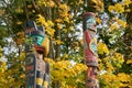 Stanley Park Totem Pole Autumn Royalty Free Stock Photo