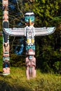 Stanley Park Totem Poles, Vancouver, BC Royalty Free Stock Photo